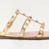 Sandales Rockstud en cuir nappa laminé
