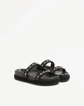 Sandales Rockstud Slide en cuir de veau 20 mm Sandales Rockstud Slide en cuir de veau 20 mm