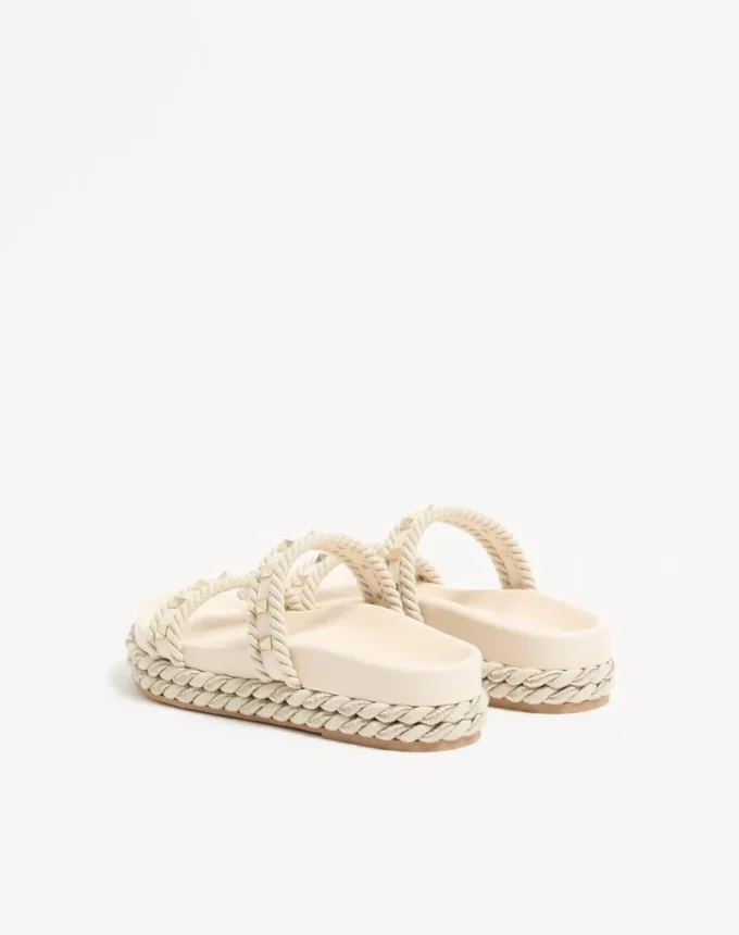 Sandales Rockstud Slide en cuir de veau 20 mm