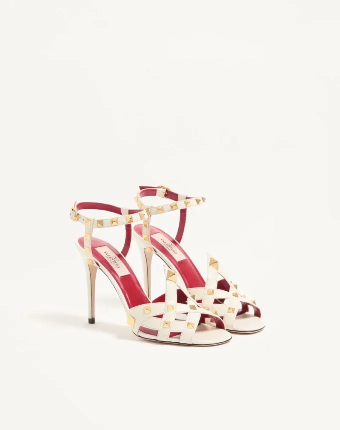 Sandales Studdy en cuir de chevreau 100 mm