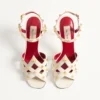 Sandales Studdy en cuir de chevreau 100 mm