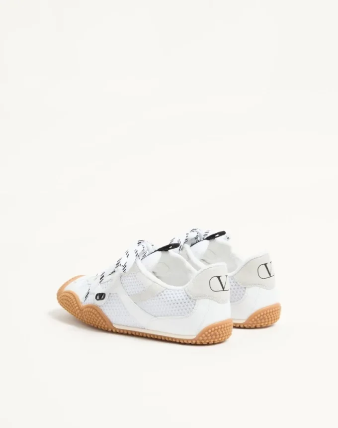 Sneakers Amphibia en cuir de veau caoutchouté et cuir refendu