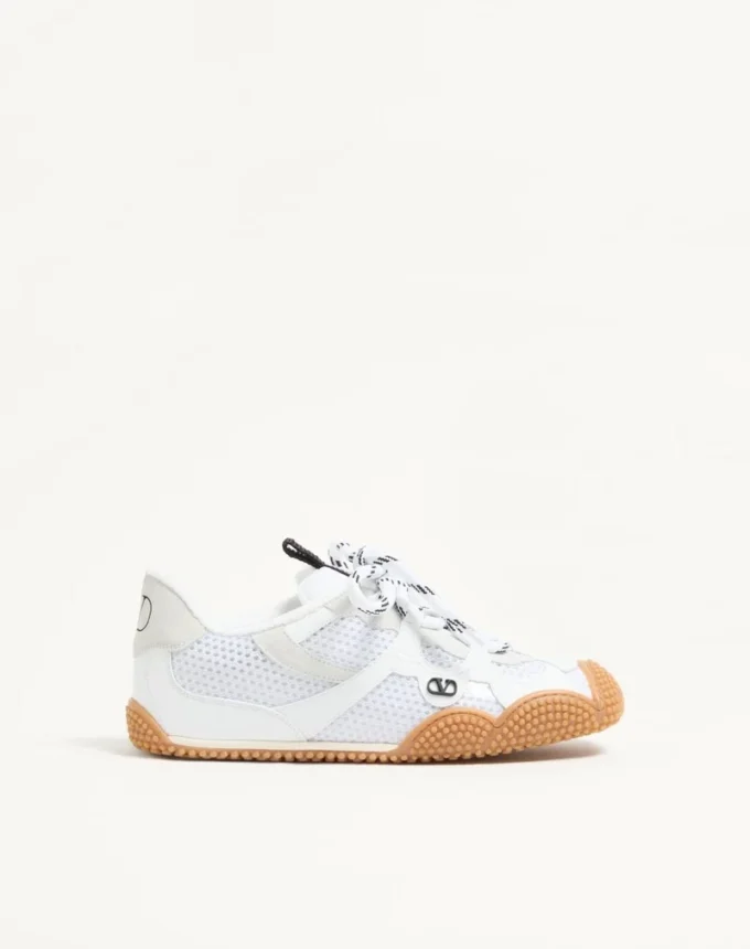 Sneakers Amphibia en cuir de veau caoutchouté et cuir refendu