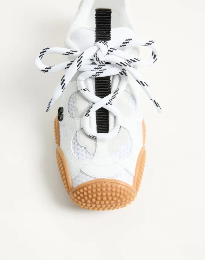 Sneakers Amphibia en cuir de veau caoutchouté et cuir refendu
