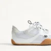Sneakers Amphibia en cuir de veau caoutchouté et cuir refendu