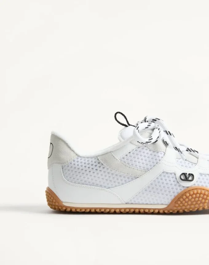 Sneakers Amphibia en cuir de veau caoutchouté et cuir refendu