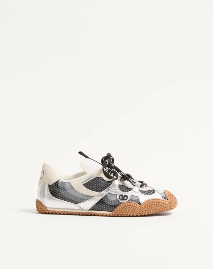 Sneakers Amphibia en cuir de veau caoutchouté et nappa laminé Sneakers Amphibia en cuir de veau caoutchouté et nappa laminé