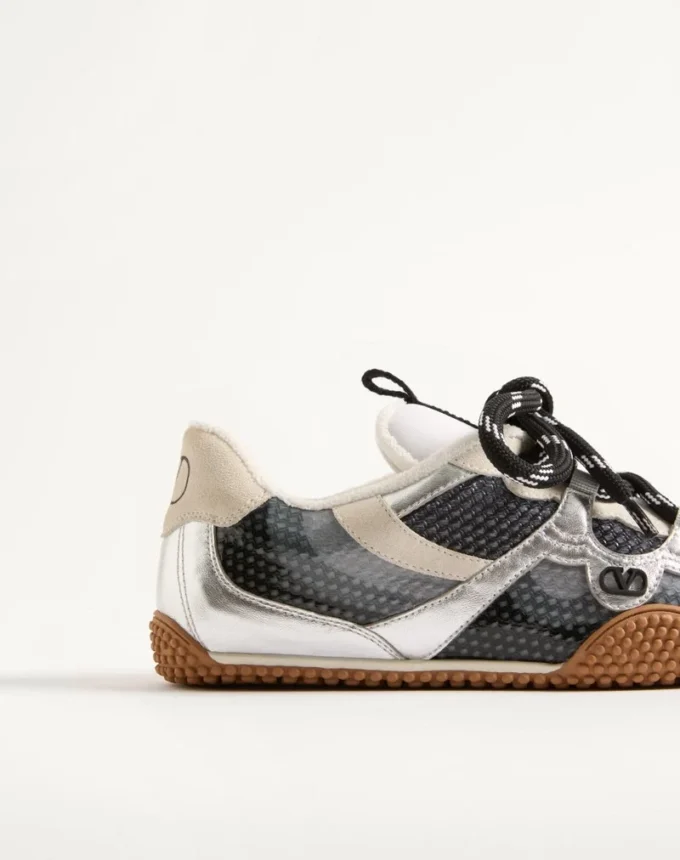 Sneakers Amphibia en cuir de veau caoutchouté et nappa laminé Sneakers Amphibia en cuir de veau caoutchouté et nappa laminé