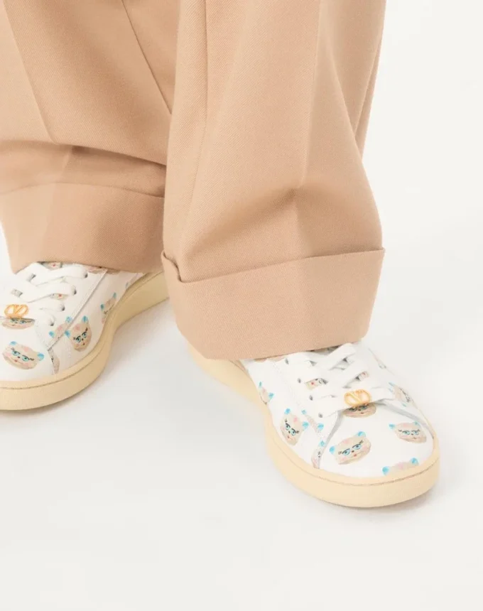 Sneakers Royco en cuir de veau nappa avec motif Le Chat De La Maison Sneakers Royco en cuir de veau nappa avec motif Le Chat De La Maison