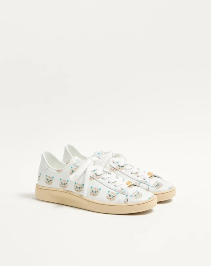 Sneakers Royco en cuir de veau nappa avec motif Le Chat De La Maison Sneakers Royco en cuir de veau nappa avec motif Le Chat De La Maison