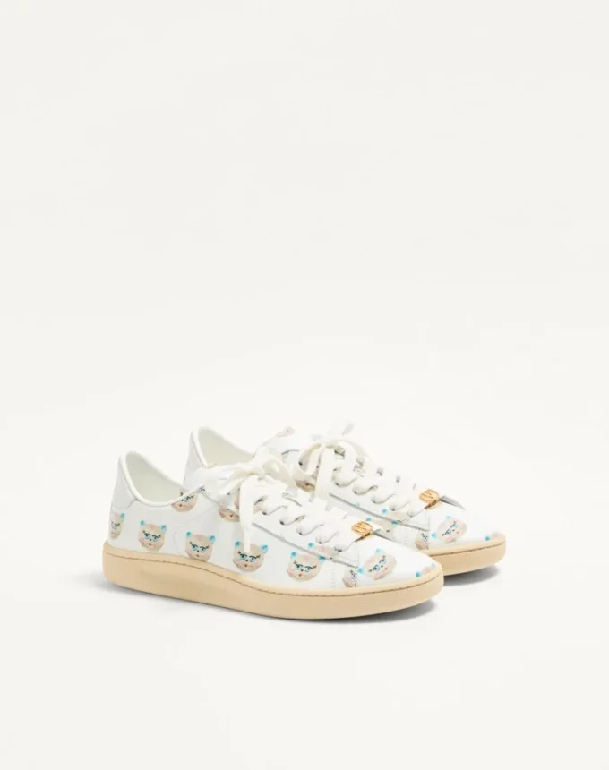 Sneakers Royco en cuir de veau nappa avec motif Le Chat De La Maison Sneakers Royco en cuir de veau nappa avec motif Le Chat De La Maison