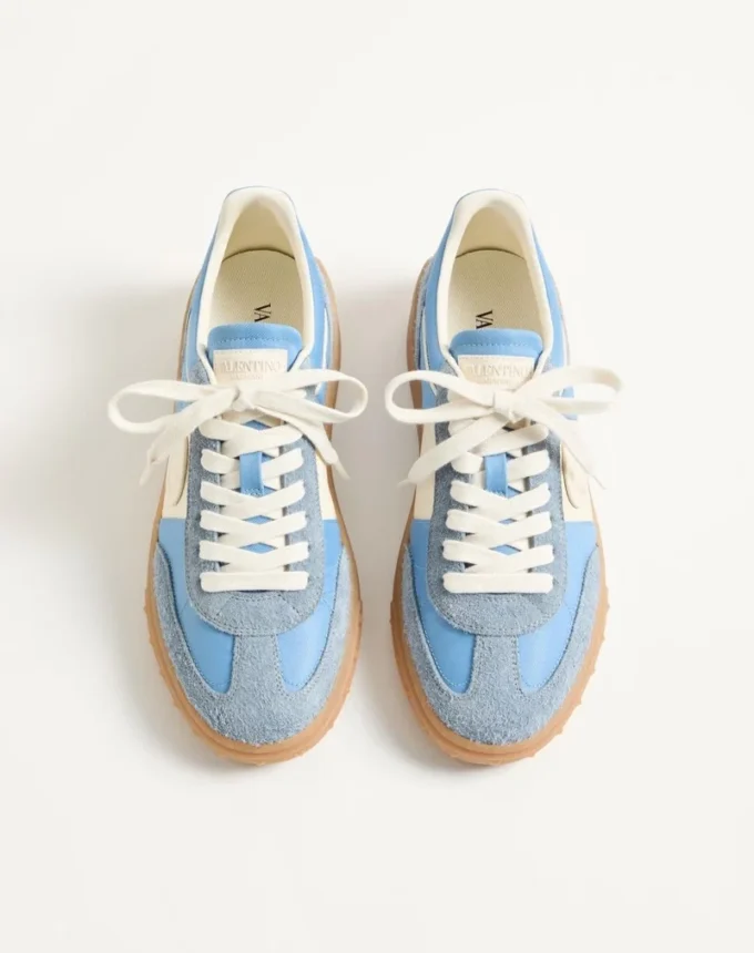 Sneakers Upvillage en cuir croûte avec bande en cuir nappa de veau Sneakers Upvillage en cuir croûte avec bande en cuir nappa de veau