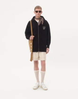 Sweat-shirt à capuche en coton avec patch VG