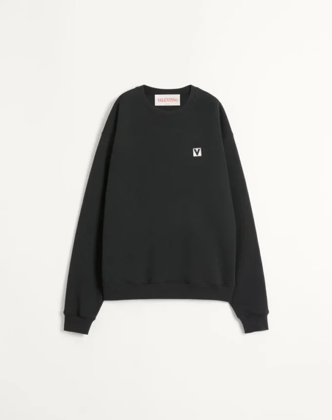 Sweat-shirt à col rond en coton avec patch Chez Valentino Sweat-shirt à col rond en coton avec patch Chez Valentino