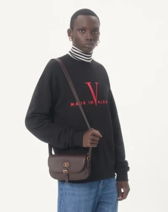 Sweat-shirt à col rond en coton Valentino avec imprimé Made In Valentino