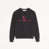 Sweat-shirt à col rond en coton Valentino avec imprimé Made In Valentino Sweat-shirt à col rond en coton Valentino avec imprimé Made In Valentino