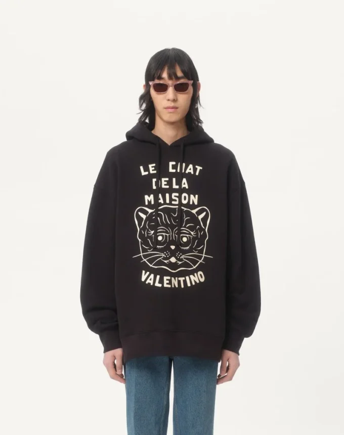 Sweat-shirt en coton avec patch Le Chat De La Maison Sweat-shirt en coton avec patch Le Chat De La Maison