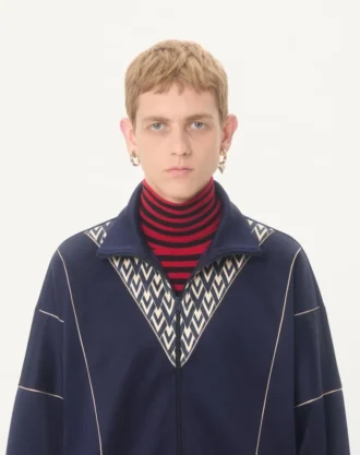 Sweat-shirt Valentino en acétate avec fermeture éclair et imprimé « Toute la V » incrusté Sweat-shirt Valentino en acétate avec fermeture éclair et imprimé « Toute la V » incrusté
