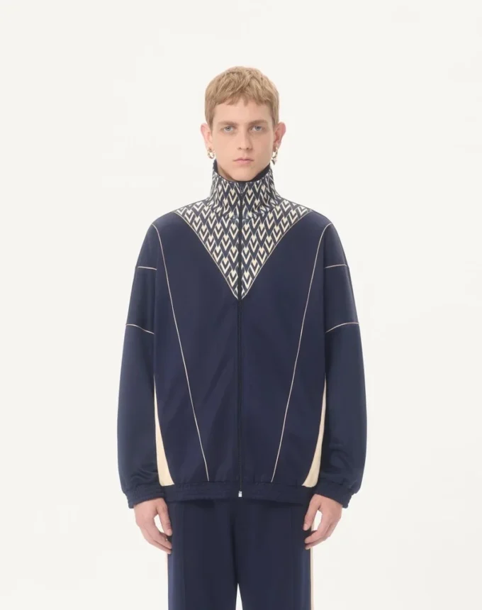 Sweat-shirt Valentino en acétate avec fermeture éclair et imprimé « Toute la V » incrusté Sweat-shirt Valentino en acétate avec fermeture éclair et imprimé « Toute la V » incrusté
