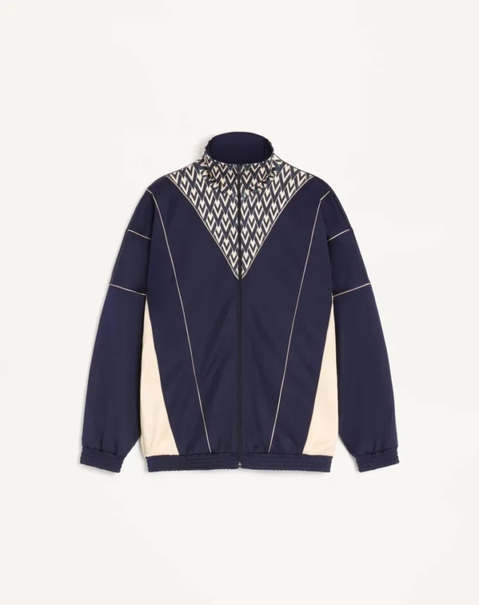 Sweat-shirt Valentino en acétate avec fermeture éclair et imprimé « Toute la V » incrusté Sweat-shirt Valentino en acétate avec fermeture éclair et imprimé « Toute la V » incrusté