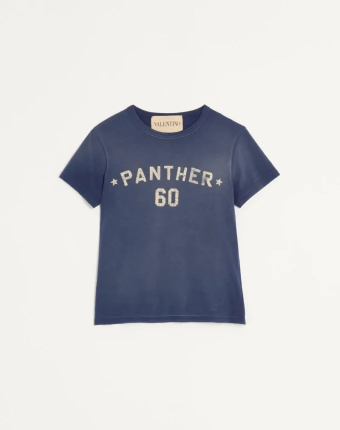 T-shirt en coton avec imprimé et patch Chez Valentino T-shirt en coton avec imprimé et patch Chez Valentino