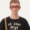 T-shirt en coton avec imprimé Le Chat De La Maison T-shirt en coton avec imprimé Le Chat De La Maison