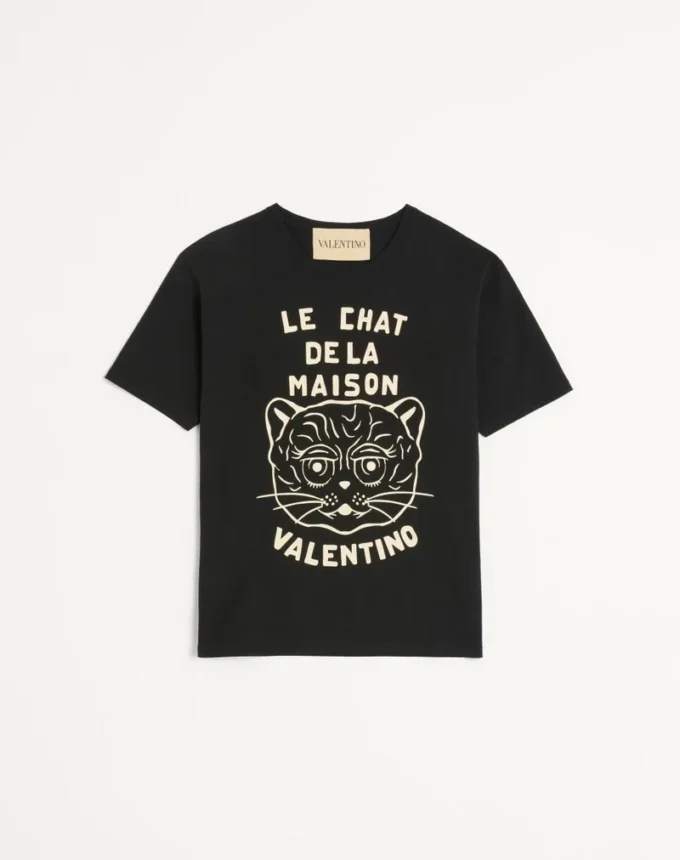 T-shirt en coton avec imprimé Le Chat De La Maison T-shirt en coton avec imprimé Le Chat De La Maison