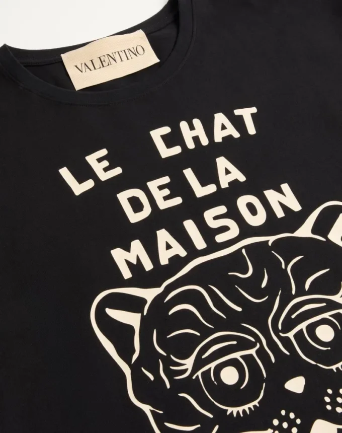 T-shirt en coton avec imprimé Le Chat De La Maison T-shirt en coton avec imprimé Le Chat De La Maison