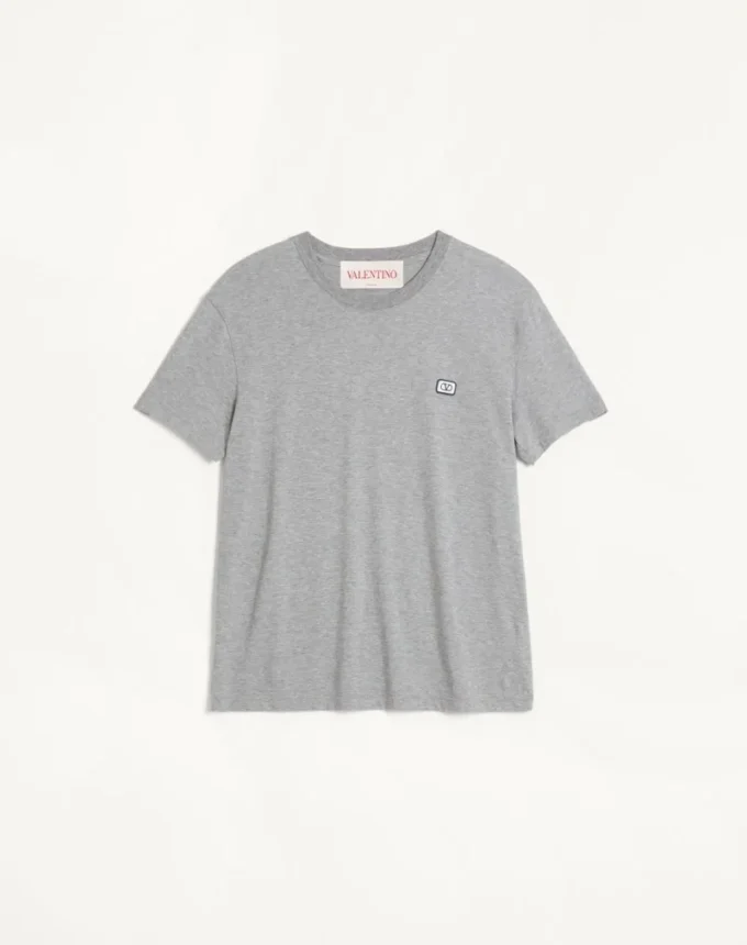 T-shirt en coton avec patch VLogo T-shirt en coton avec patch VLogo