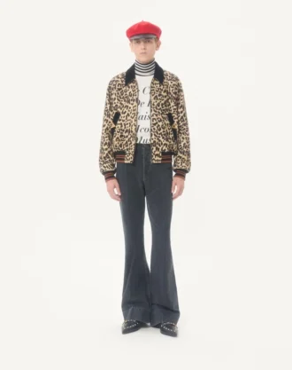 Blouson bomber Valentino en drapé de laine avec VGold sur les poches latérales