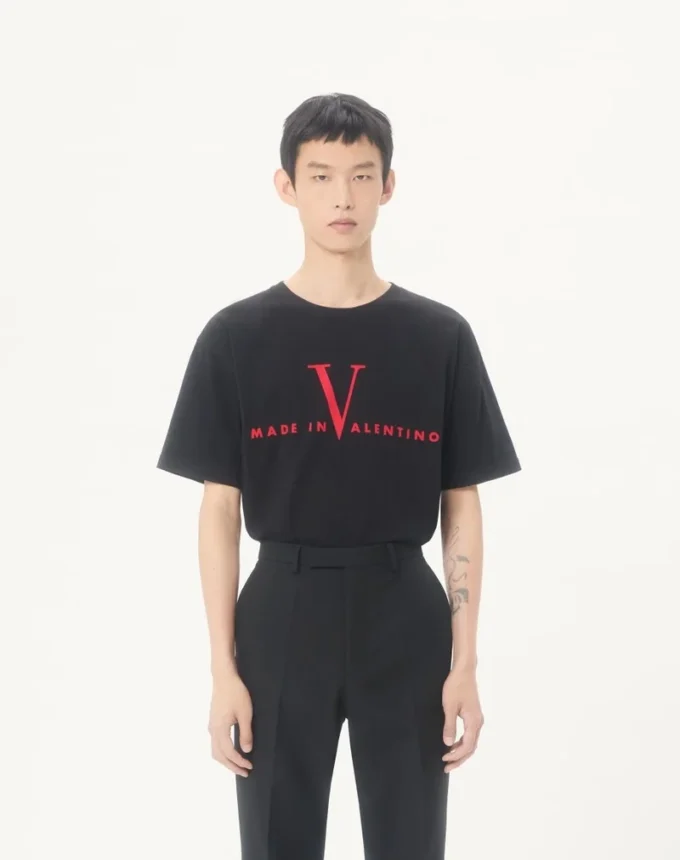 T-shirt en coton Valentino avec imprimé Made In Valentino T-shirt en coton Valentino avec imprimé Made In Valentino