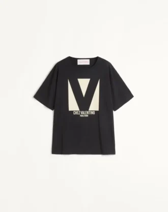 T-shirt en jersey de coton avec imprimé Chez Valentino