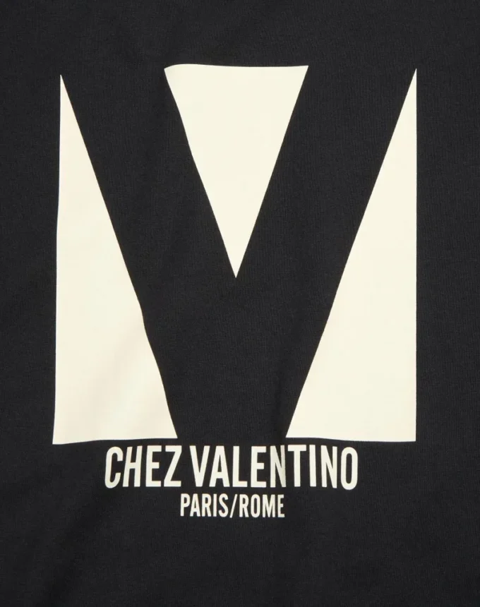 T-shirt en jersey de coton avec imprimé Chez Valentino T-shirt en jersey de coton avec imprimé Chez Valentino