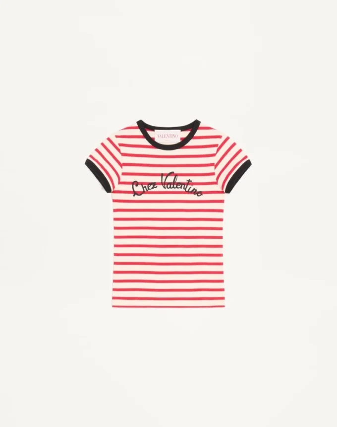 T-shirt en jersey de coton rayé T-shirt en jersey de coton rayé