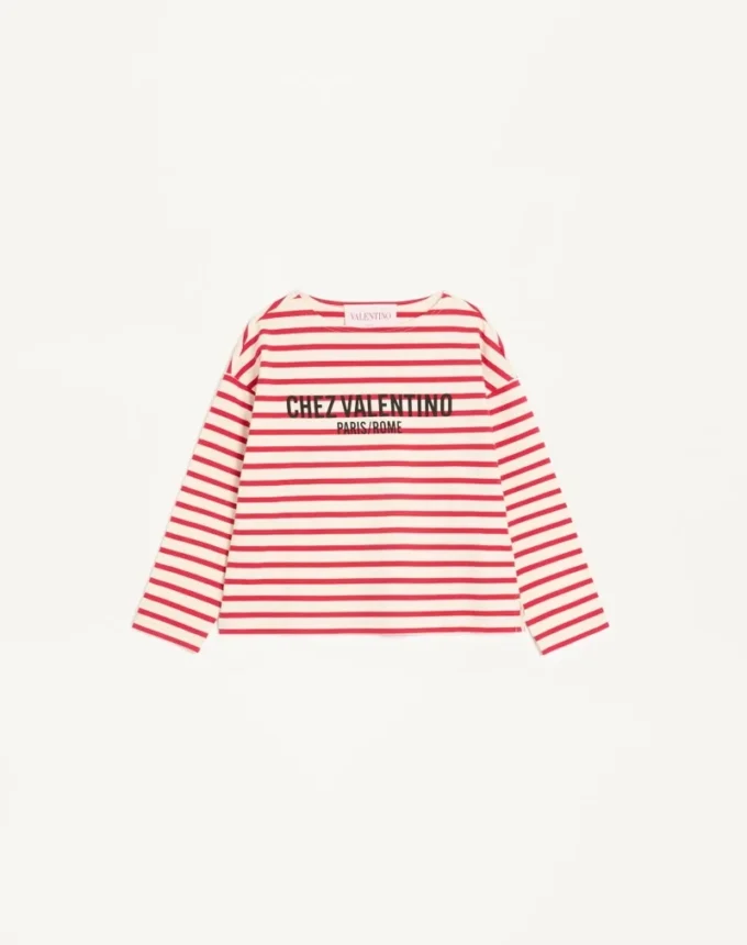 T-shirt en jersey de coton rayé T-shirt en jersey de coton rayé