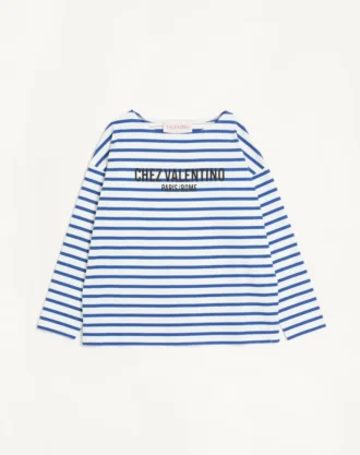 T-shirt à manches longues en coton avec imprimé Chez Valentino