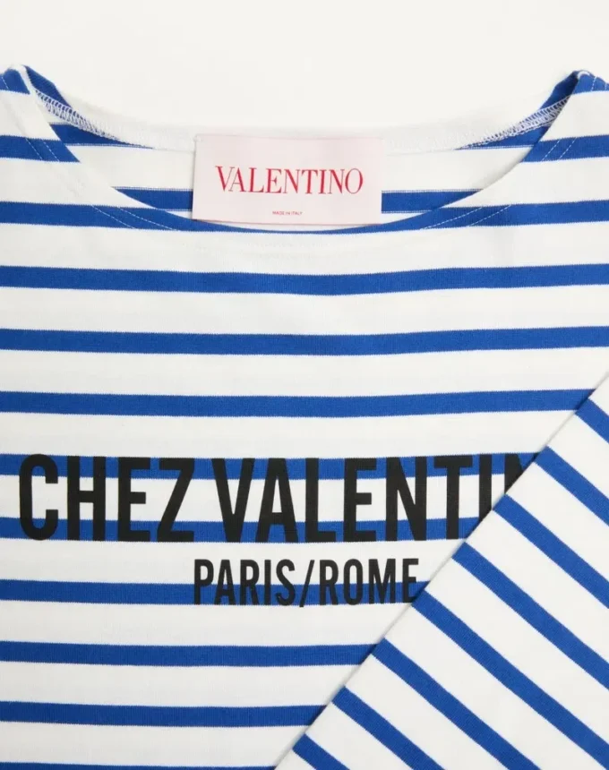 T-shirt à manches longues en coton avec imprimé Chez Valentino T-shirt à manches longues en coton avec imprimé Chez Valentino