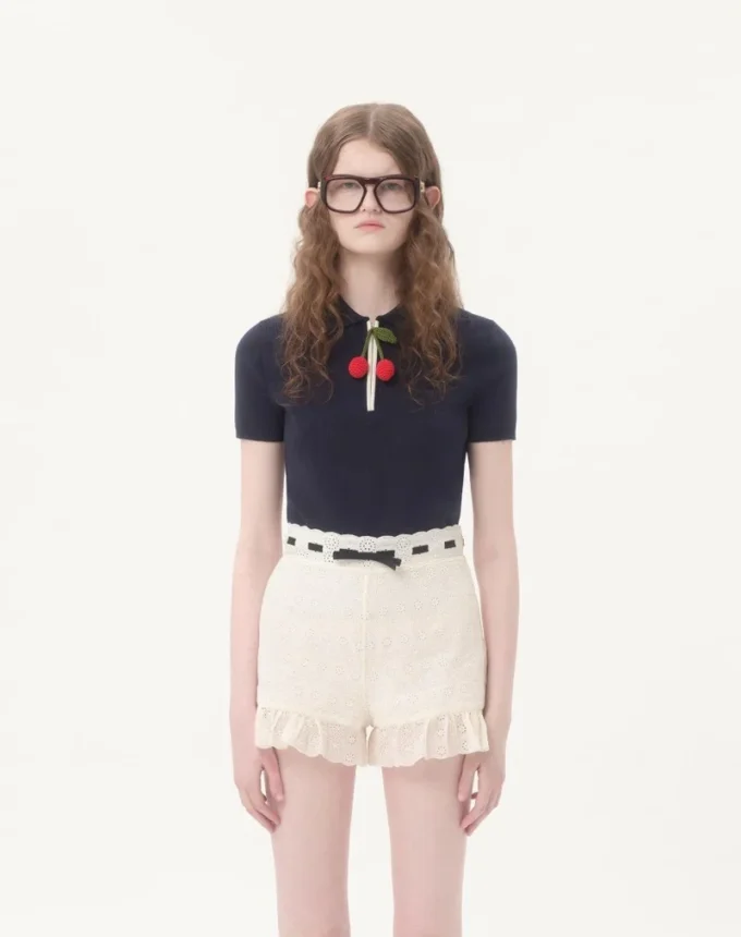 Top en coton avec cerises Top en coton avec cerises