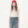 Top en coton brodé