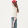 Top en coton brodé