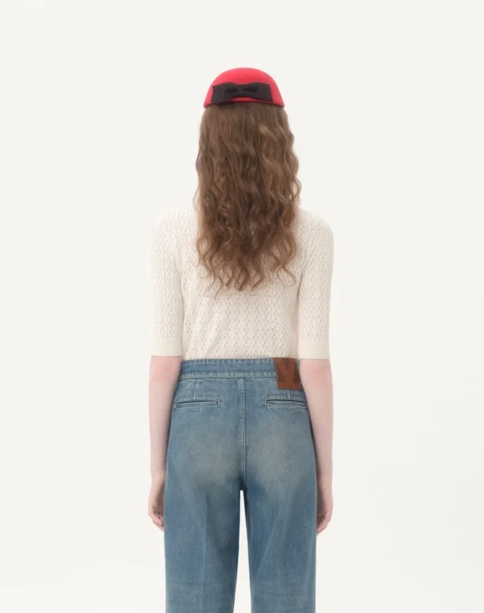 Top en coton brodé