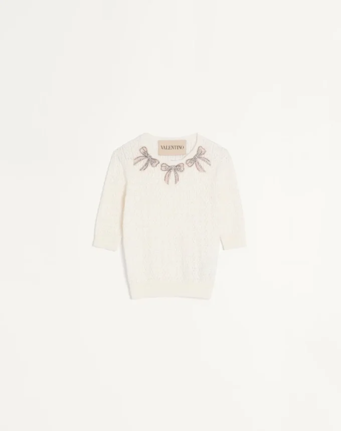 Top en coton brodé