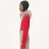 Top en georgette à plumes Top en georgette à plumes