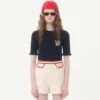 Top en laine brodé Top en laine brodé