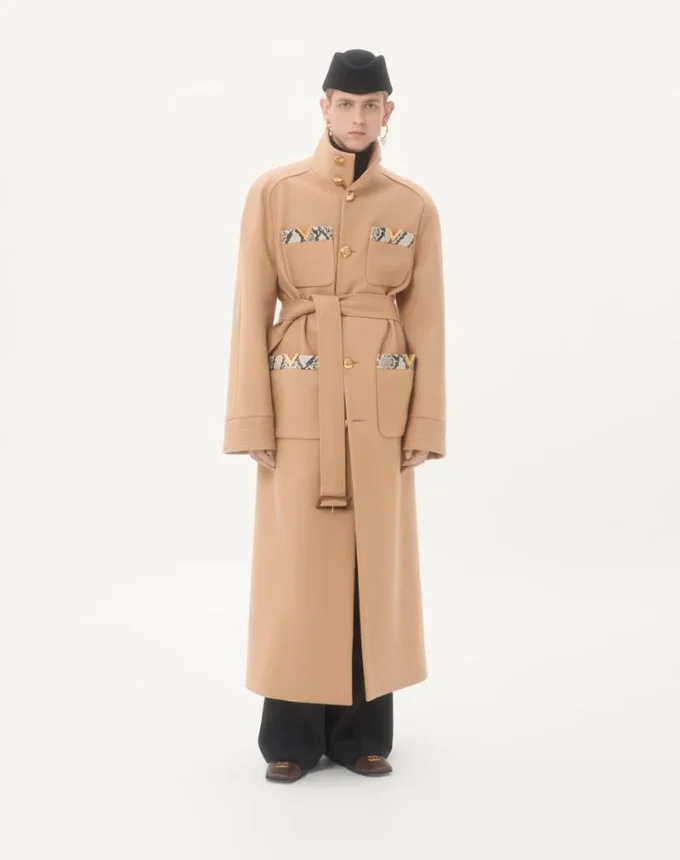 Trench-coat croisé Valentino en feutre de laine avec empiècements Ayers Trench-coat croisé Valentino en feutre de laine avec empiècements Ayers
