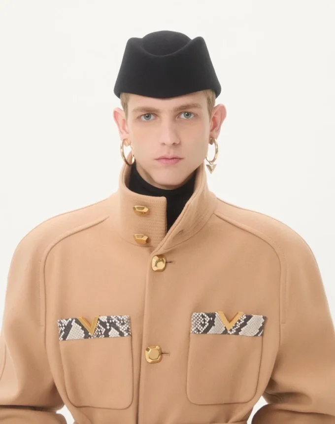 Trench-coat croisé Valentino en feutre de laine avec empiècements Ayers Trench-coat croisé Valentino en feutre de laine avec empiècements Ayers
