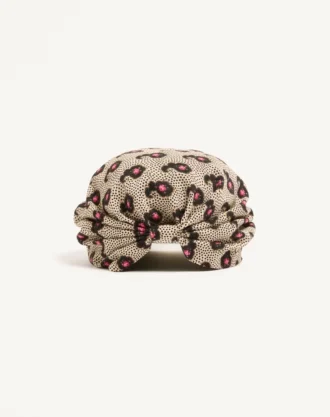 Turban en soie avec imprimé Micro Cashmere Plus de Pois