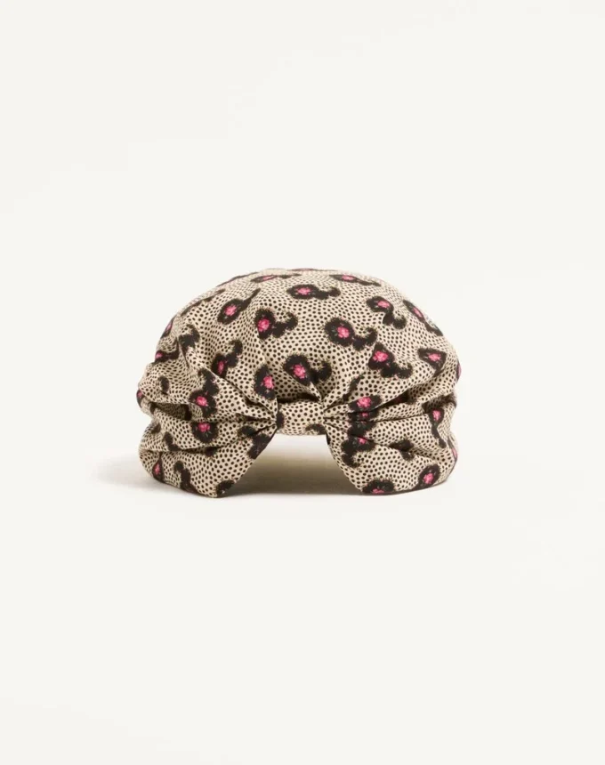 Turban en soie avec imprimé Micro Cashmere Plus de Pois