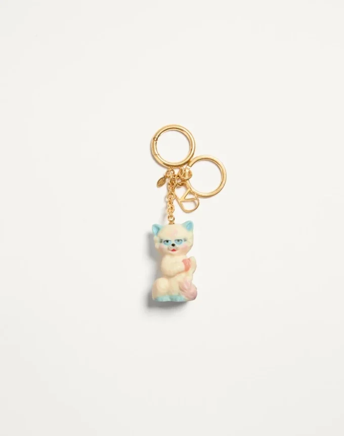 Valentino Garavani Le Chat De La Maison Charm pour sac en nylon avec porte-clés Valentino Garavani Le Chat De La Maison Charm pour sac en nylon avec porte-clés