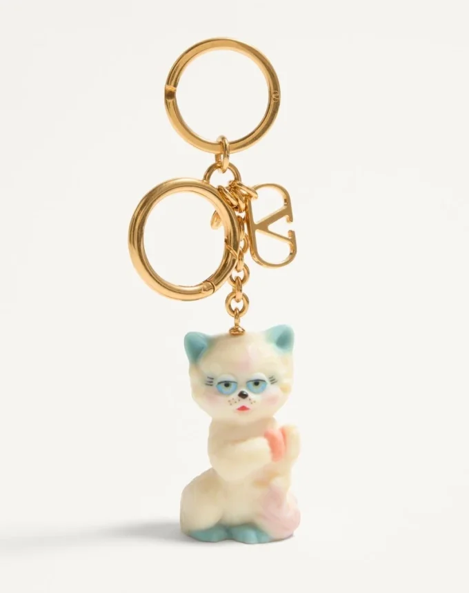 Valentino Garavani Le Chat De La Maison Charm pour sac en nylon avec porte-clés Valentino Garavani Le Chat De La Maison Charm pour sac en nylon avec porte-clés